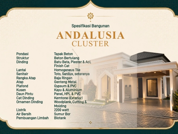 Type Granada 75 m² Hunian Syar’i Al Hijrah Cluster Andalusia Pekanbaru